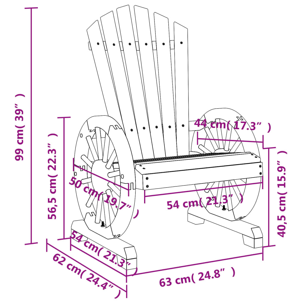 Sedie da Giardino Adirondack 2 pz in Legno Massello di Abete | homemem39