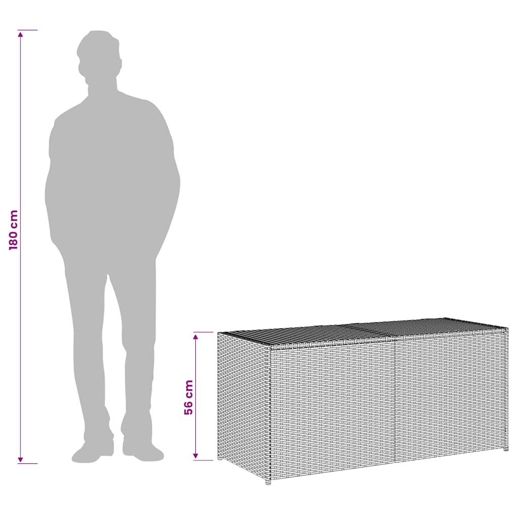 Contenitore da Giardino Grigio 283L in Polyrattan | homemem39