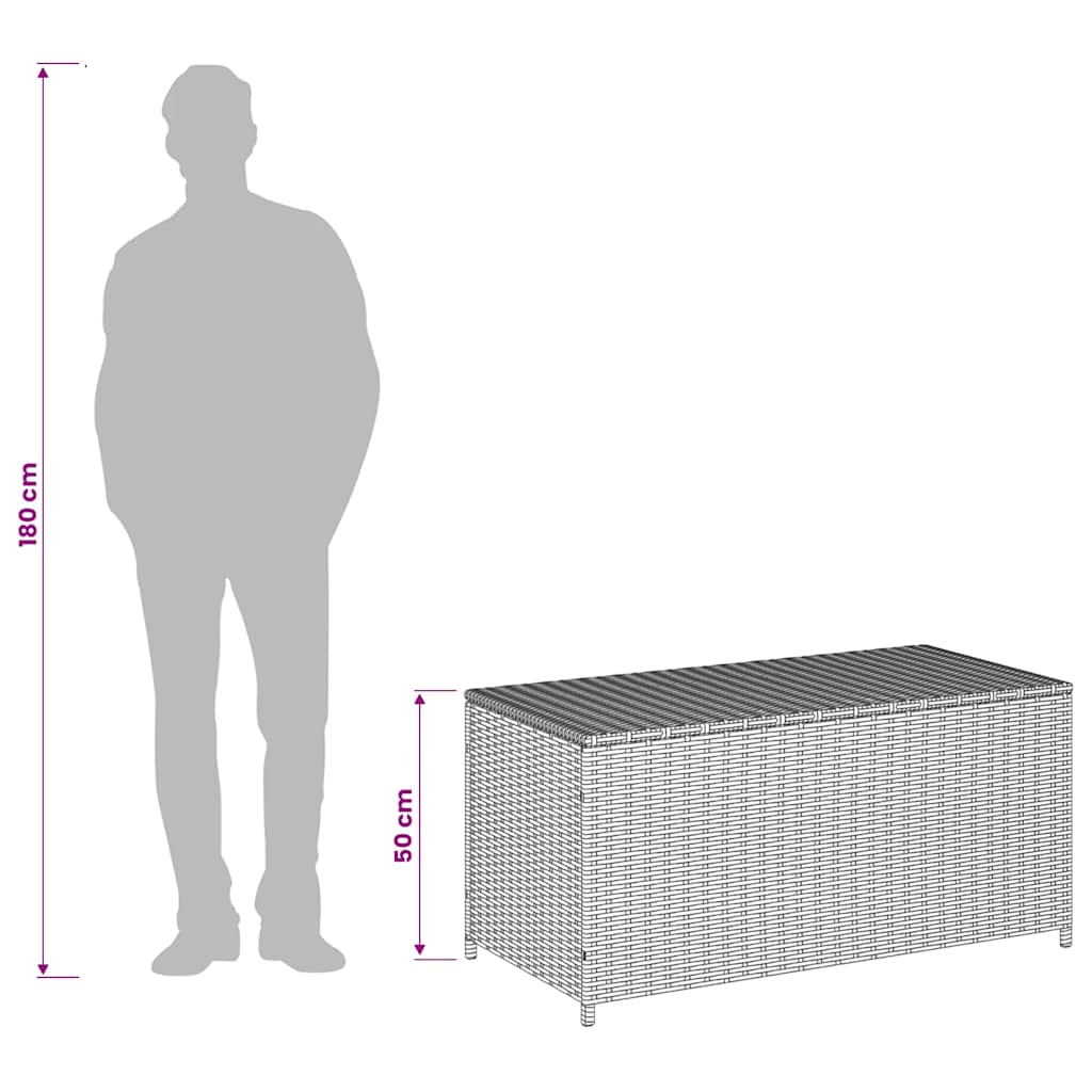 Contenitore da Giardino Beige Misto 190L in Polyrattan | homemem39