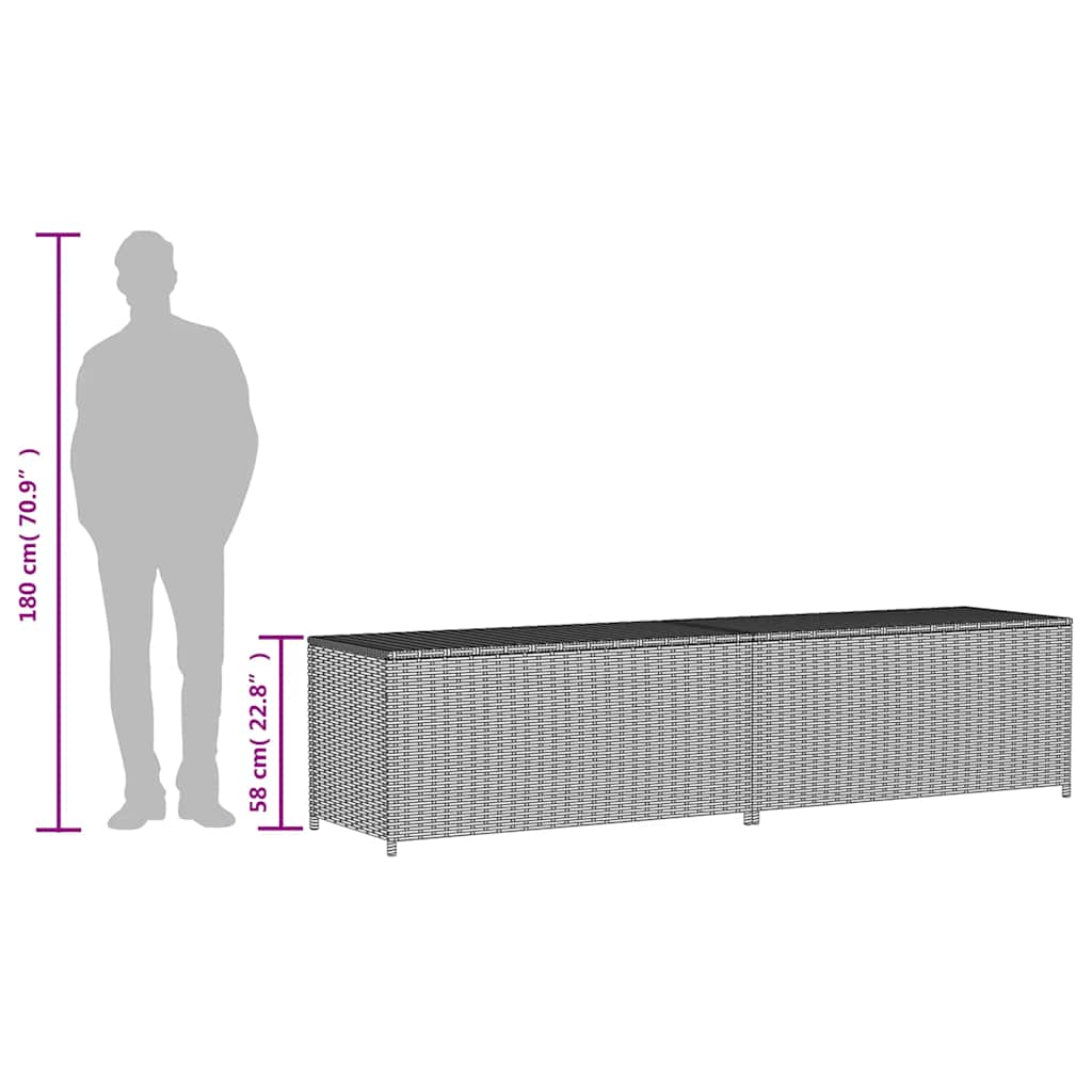 Contenitore da Giardino Beige Misto 469L in Polyrattan | homemem39