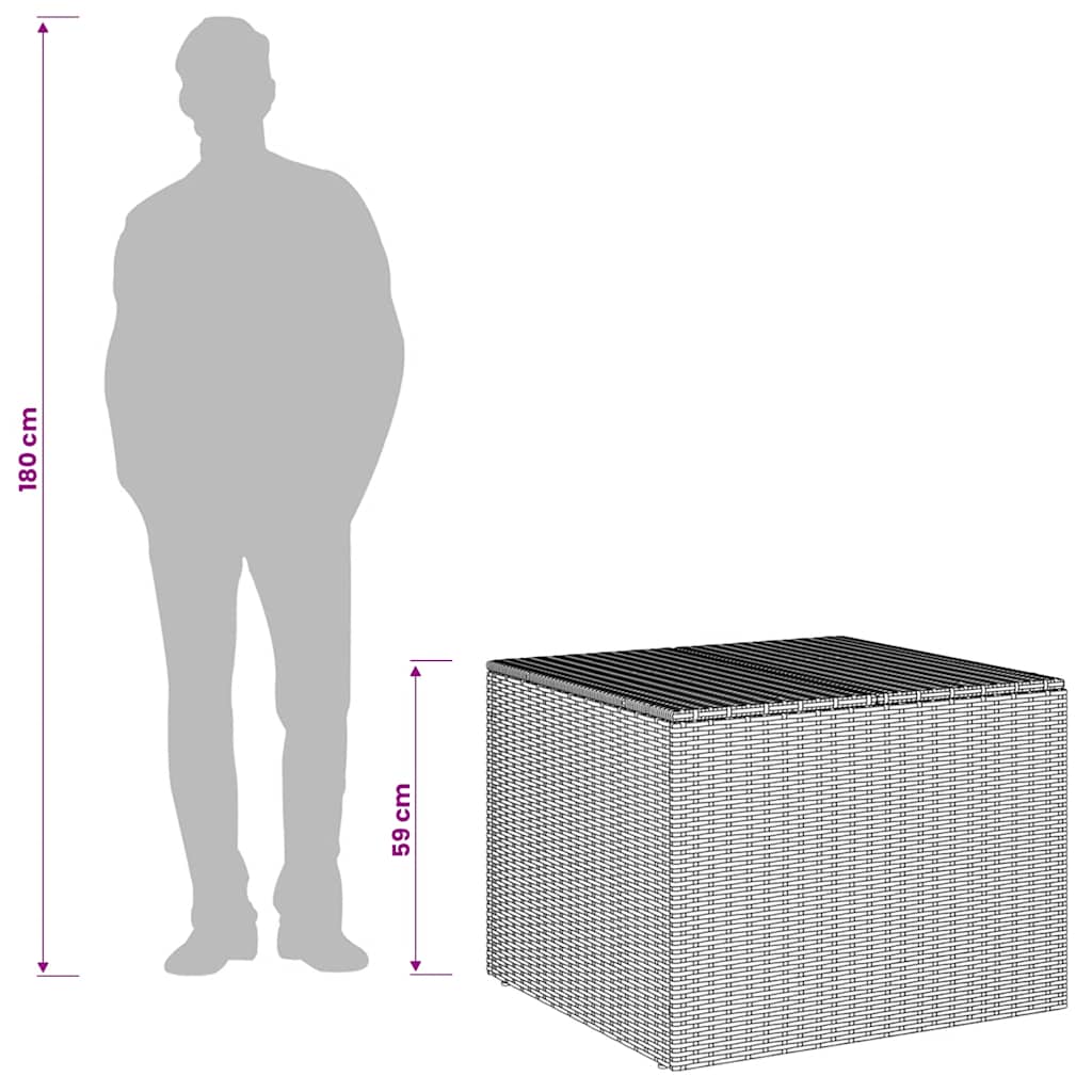 Contenitore da Giardino Grigio 291L in Polyrattan | homemem39