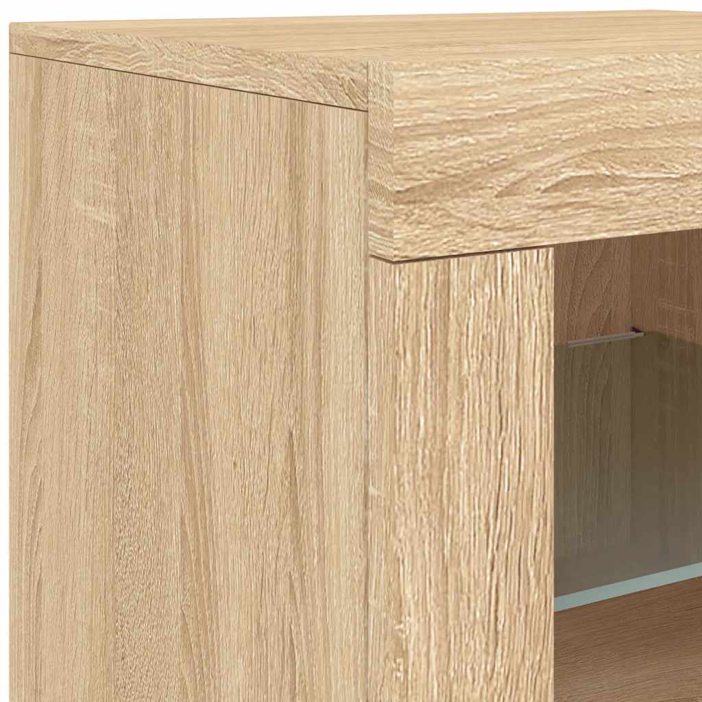 Armadietto con Luci LED Rovere Sonoma in Legno Multistrato | homemem39