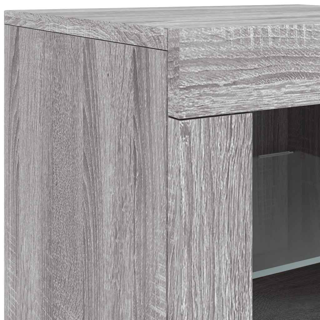 Armadietto con Luci LED Grigio Sonoma in Legno Multistrato | homemem39