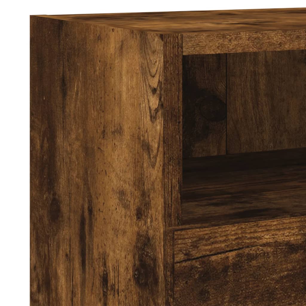 Mobile TV a Parete Rovere Fumo 60x30x30 cm in Legno Multistrato | homemem39
