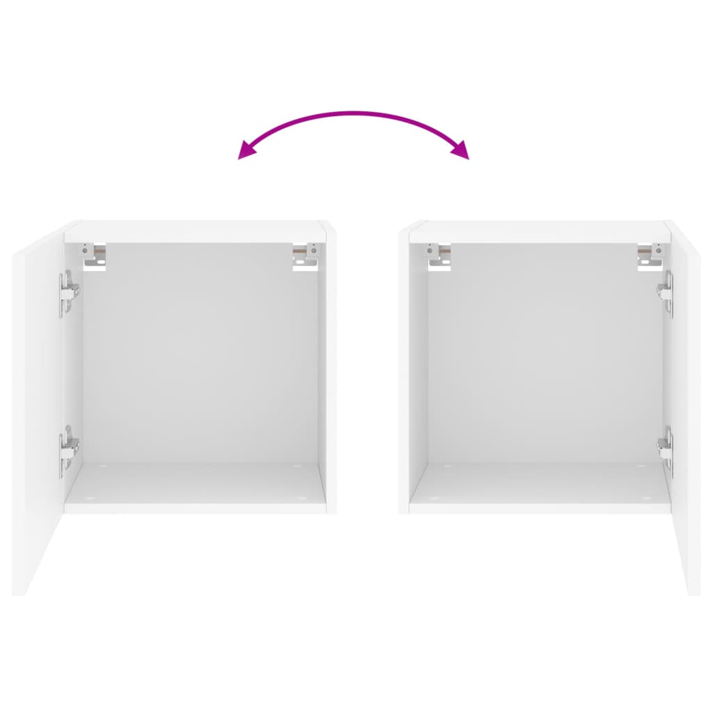 Mobili TV a Parete 2pz Bianchi 40,5x30x40 cm Legno Multistrato | homemem39