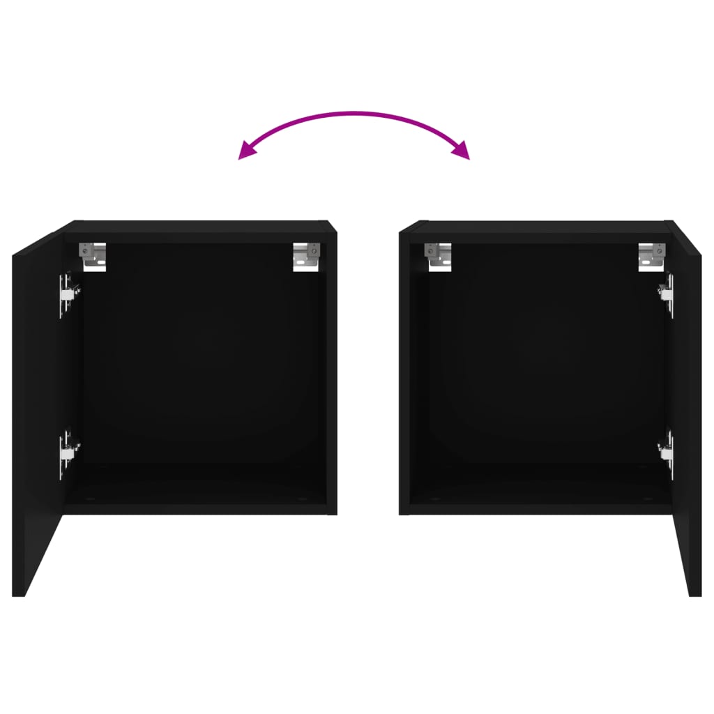 Mobili TV a Parete 2pz Neri 40,5x30x40 cm in Legno Multistrato | homemem39