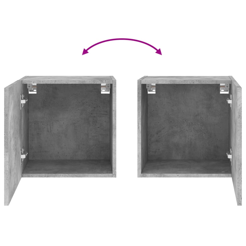 Mobili TV Muro 2pz Grigio Cemento 40,5x30x40 Legno Multistrato | homemem39