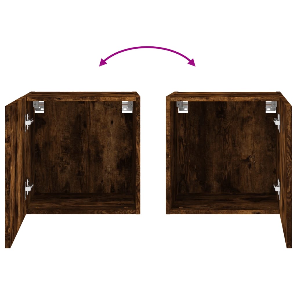 Mobili TV Parete 2pz Rovere Fumo 40,5x30x40cm Legno Multistrato | homemem39