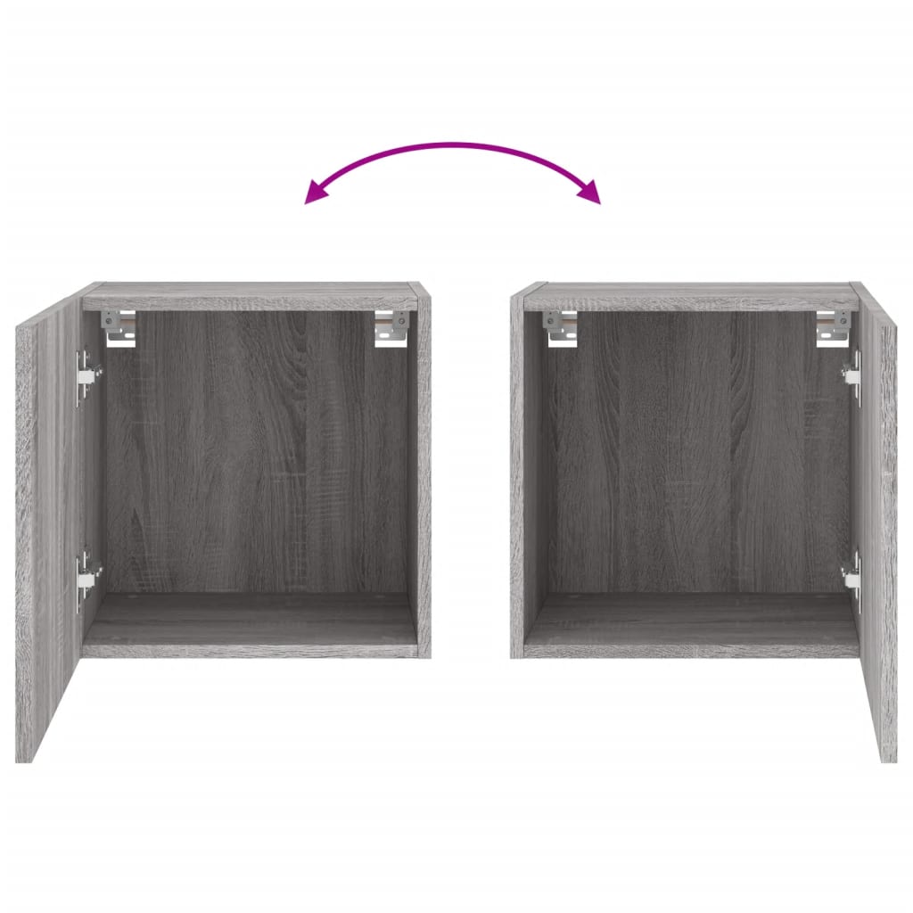Mobili TV Muro 2pz Grigio Sonoma 40,5x30x40cm Legno Multistrato | homemem39