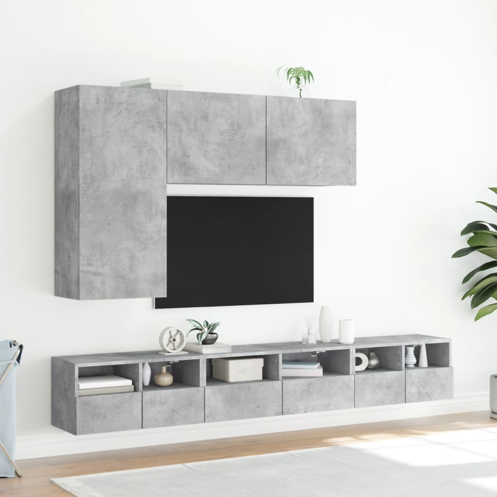 Mobile TV a Parete Grigio Cemento 100x30x41 cm | homemem39