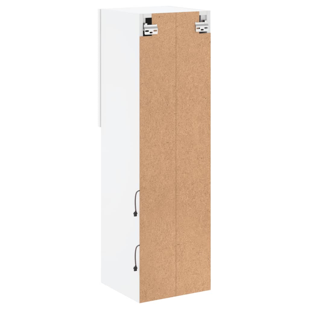 Mobili Porta TV con Luci LED 2 pz Bianchi 30,5x30x102 cm | homemem39