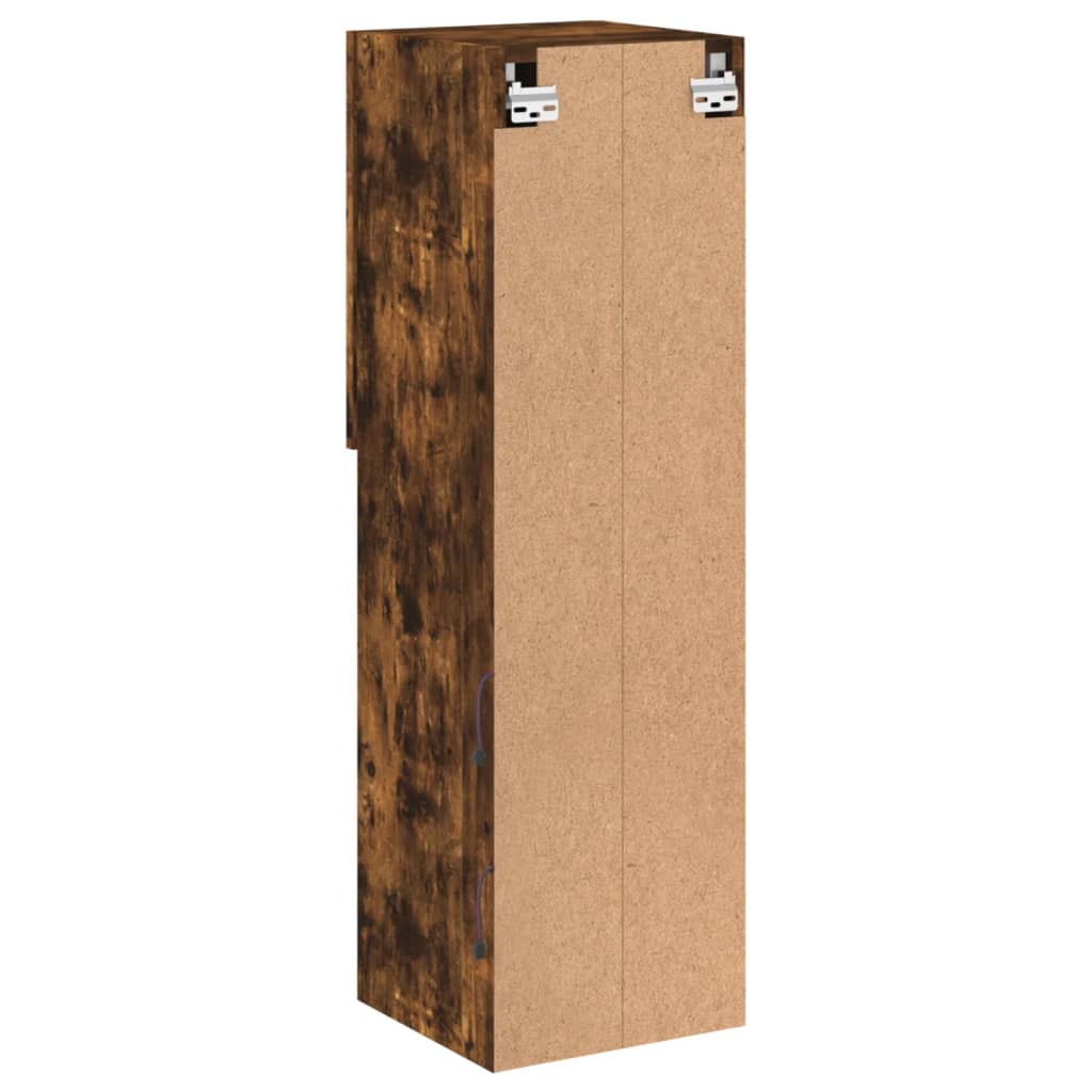 Mobile TV con Luci LED Rovere Fumo 30,5x30x102 cm | homemem39