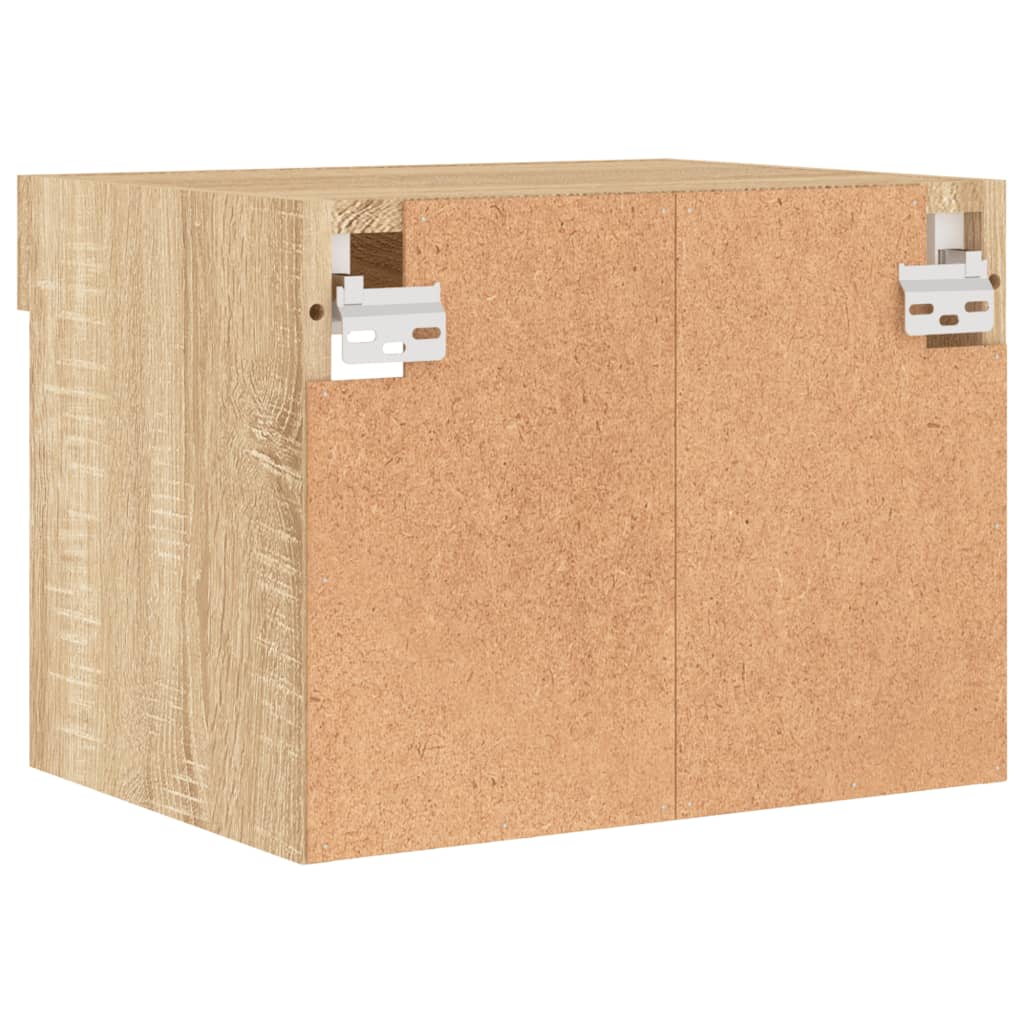 Comodini con Luci LED a Parete 2pz Rovere Sonoma | homemem39