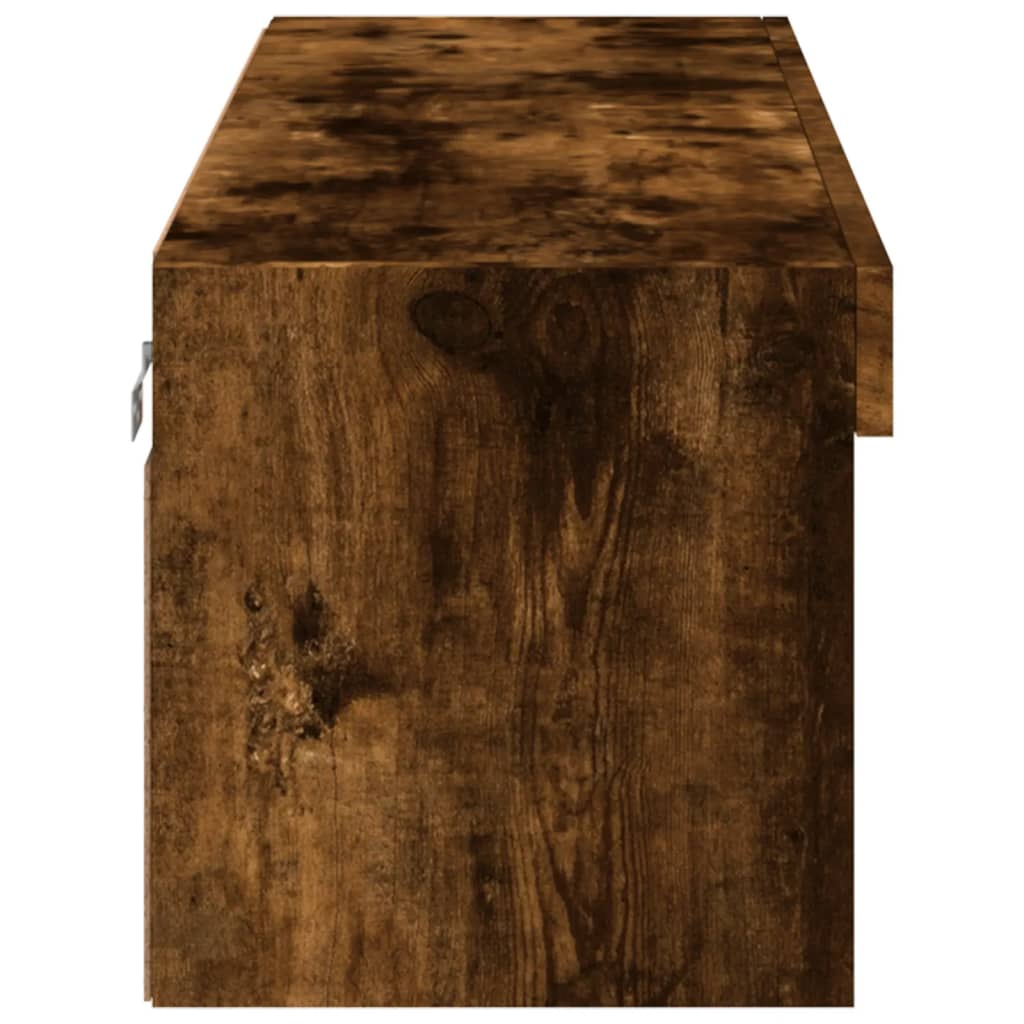 Mobile Porta TV con Luci LED Rovere Fumo 100x30x30 cm