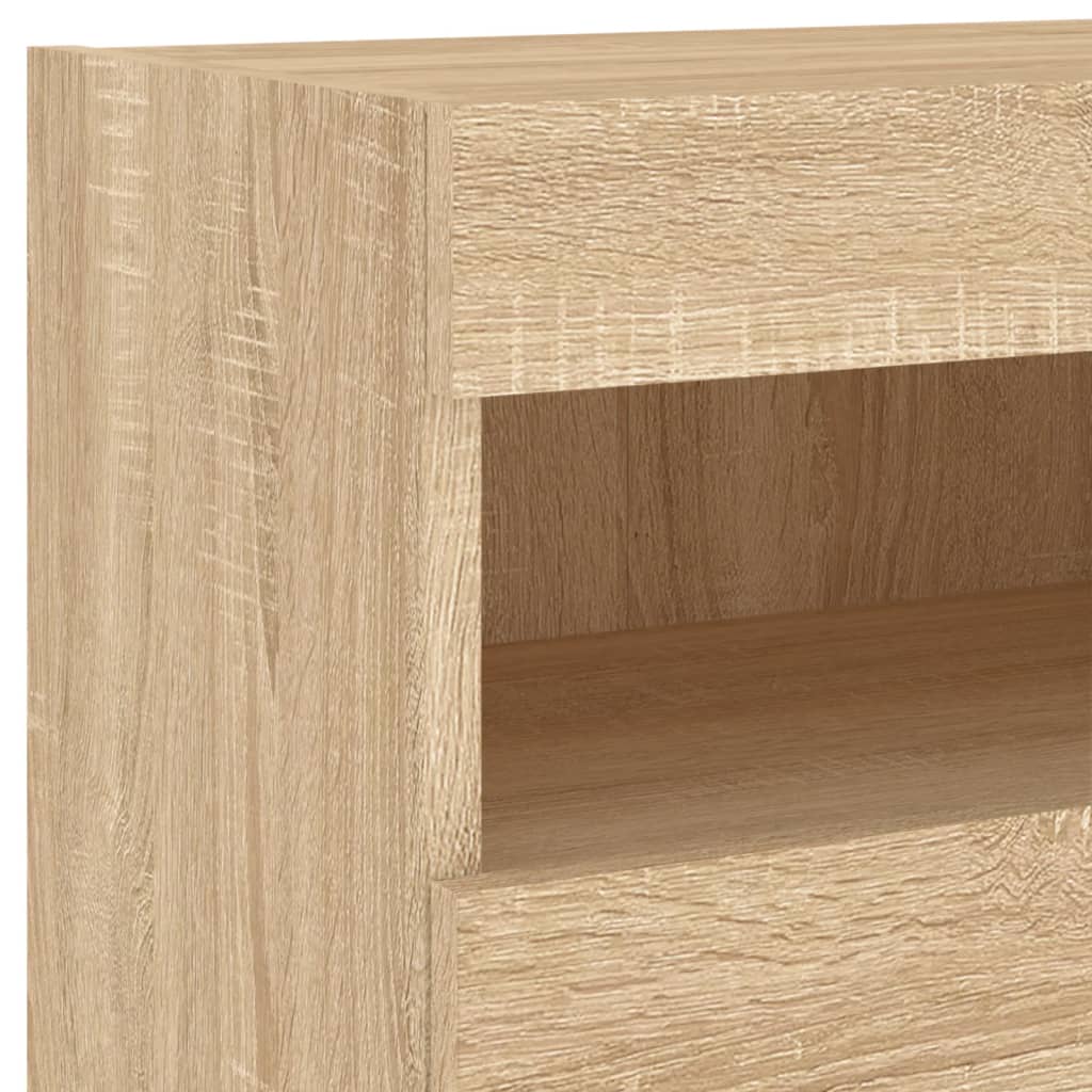 Mobile TV a Parete con Luci LED Rovere Sonoma 40x30x40 cm