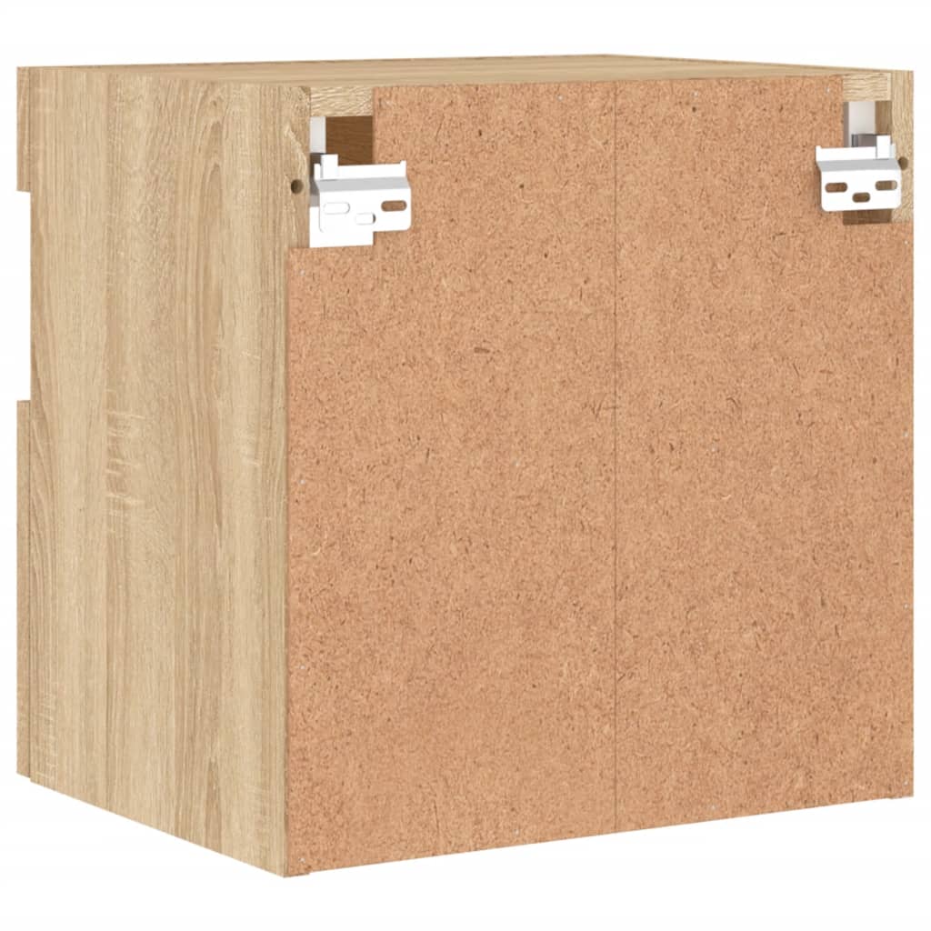 Mobile TV a Parete con Luci LED Rovere Sonoma 40x30x40 cm | homemem39