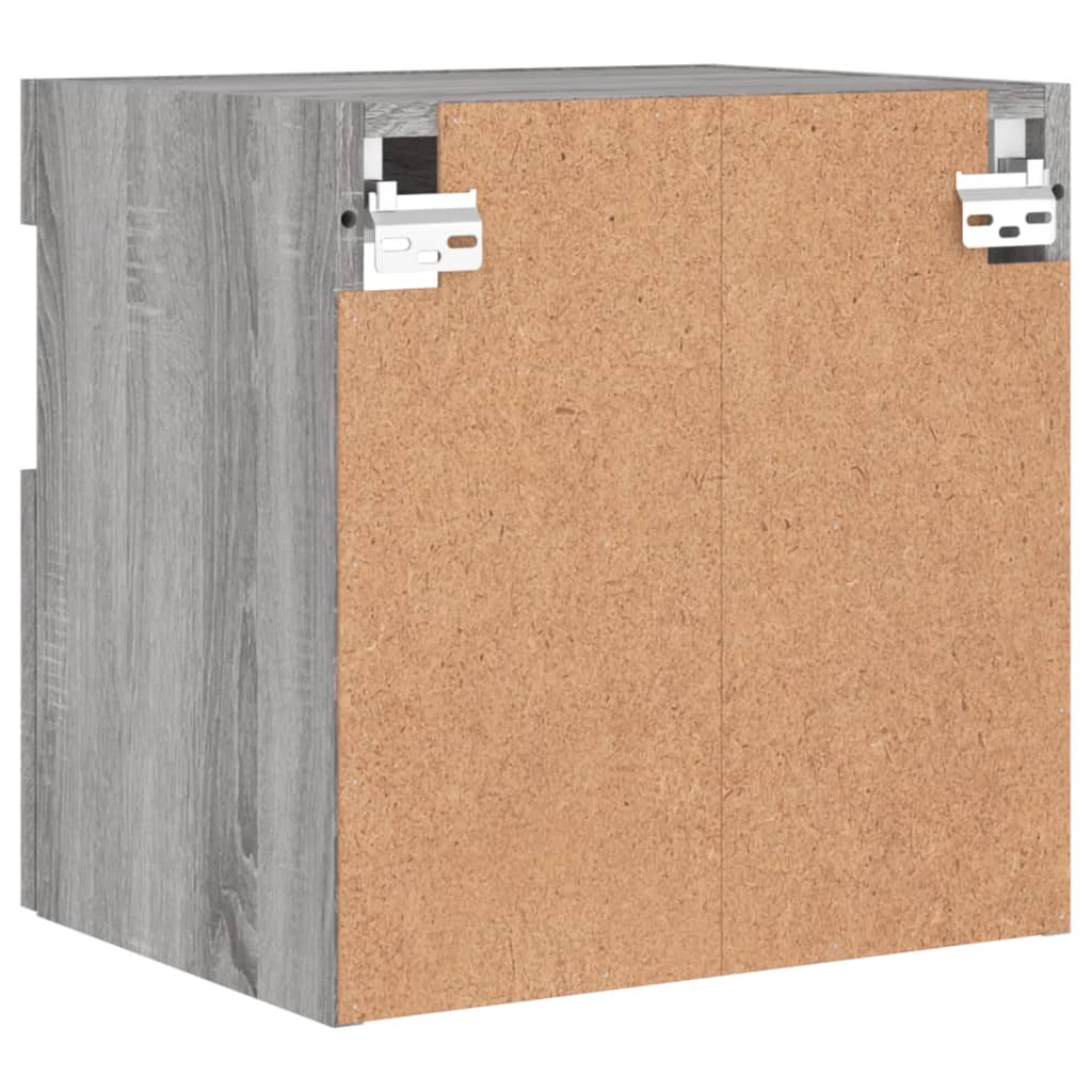 Mobile TV a Parete con Luci LED Grigio Sonoma 40x30x40 cm | homemem39
