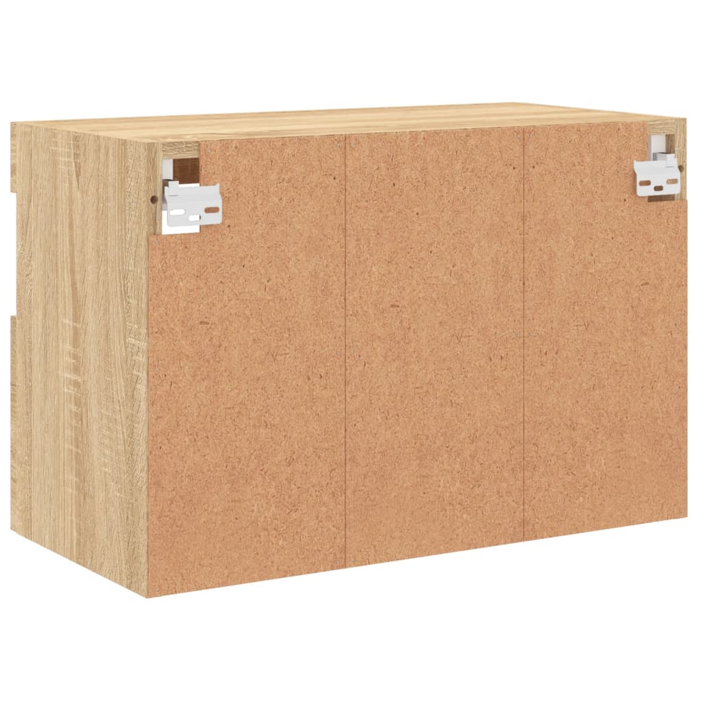 Mobile TV a Parete con Luci LED Rovere Sonoma 60x30x40 cm | homemem39