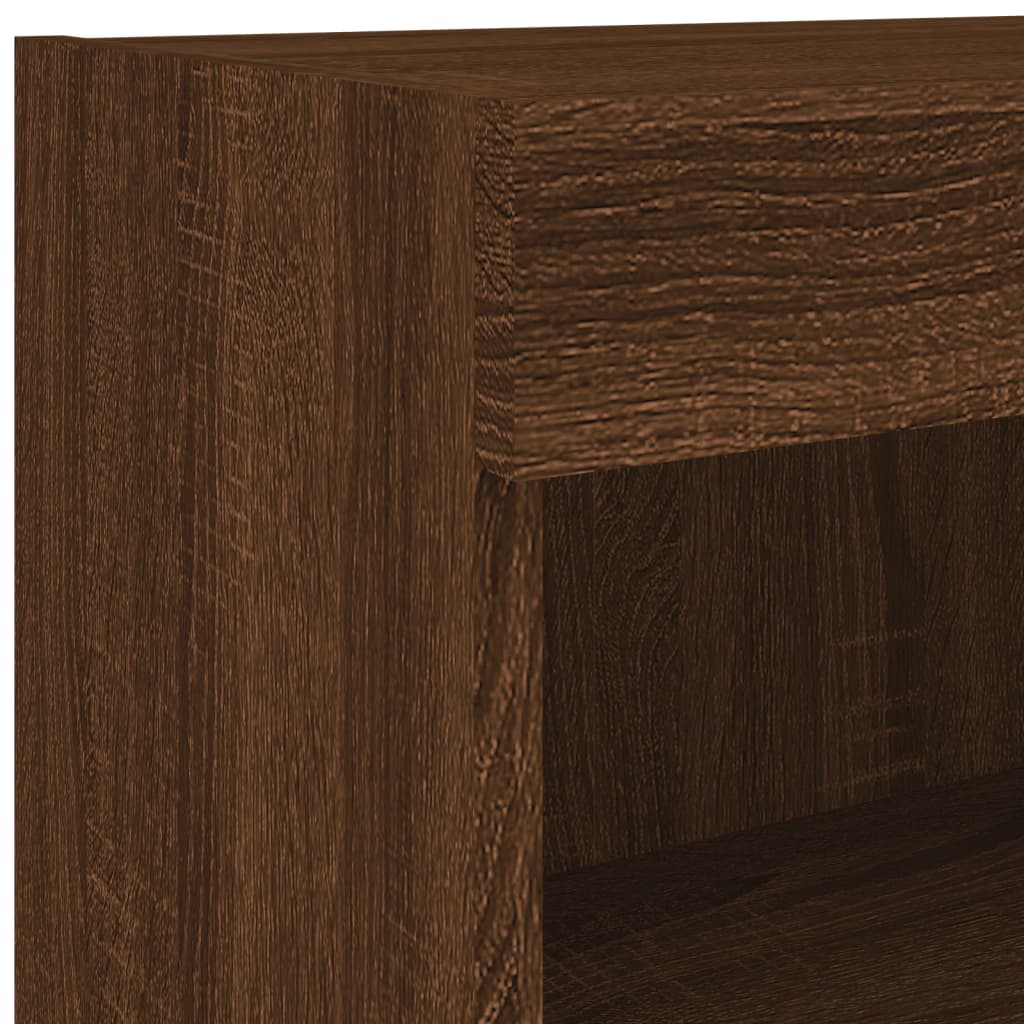 Mobile TV a Parete con Luci LED Rovere Marrone 60x30x40 cm