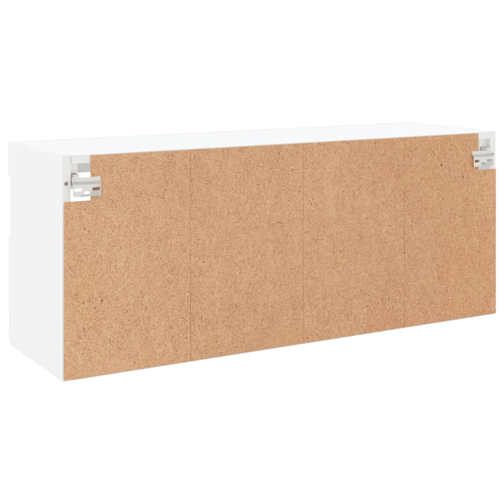 Mobile TV a Parete con Luci LED Bianco 100x30x40 cm | homemem39