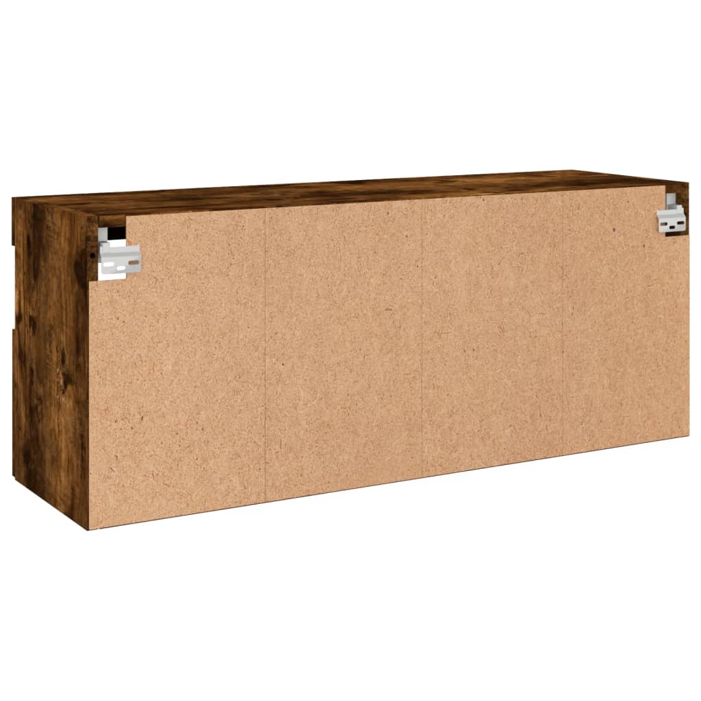 Mobile TV a Parete con Luci LED Rovere Fumo 100x30x40 cm | homemem39