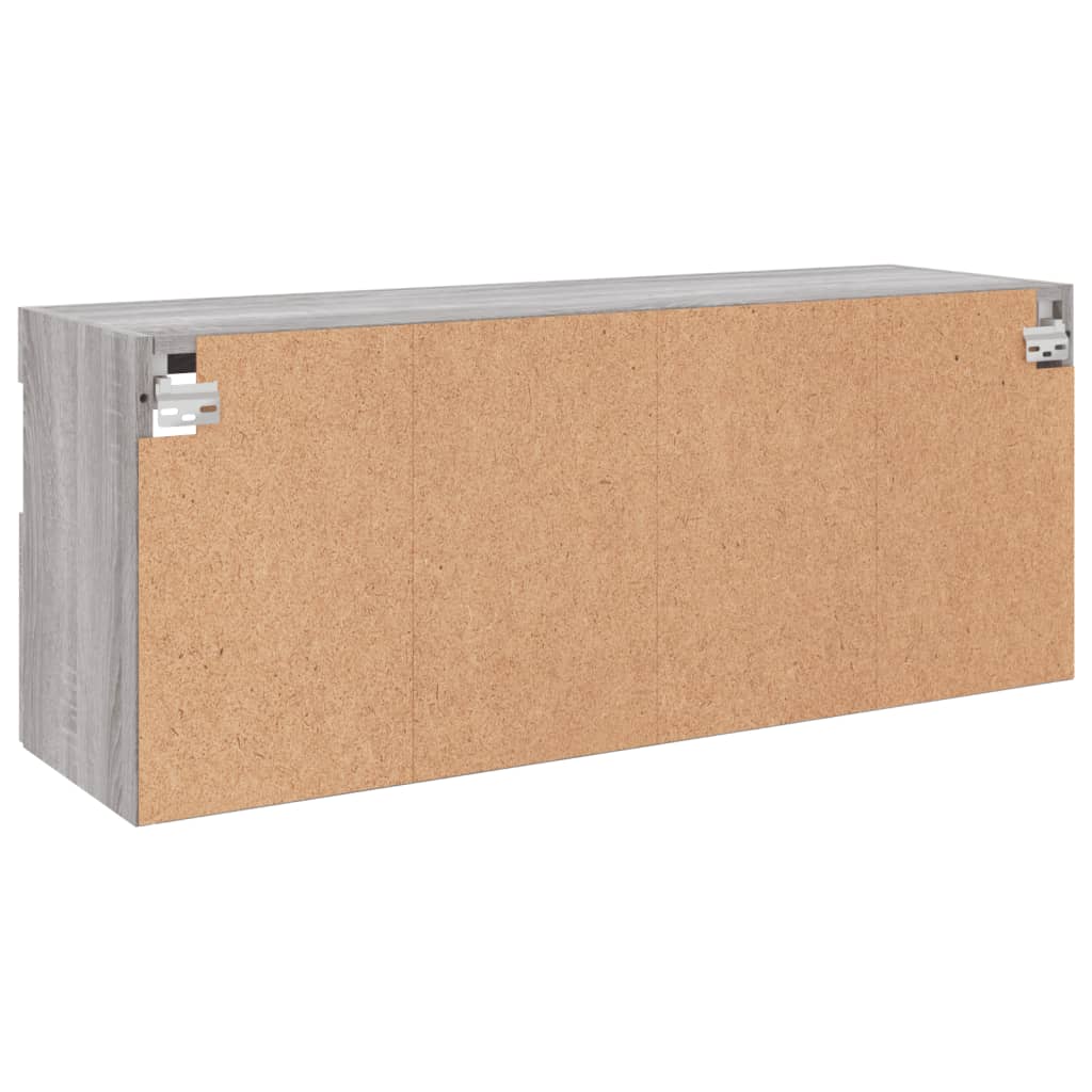 Mobile TV a Parete con Luci LED Grigio Sonoma 100x30x40 cm | homemem39