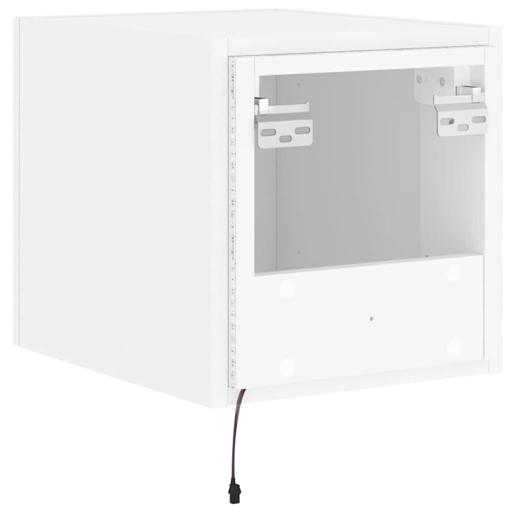 Mobile TV a Parete con Luci LED Bianco 30,5x35x30 cm | homemem39