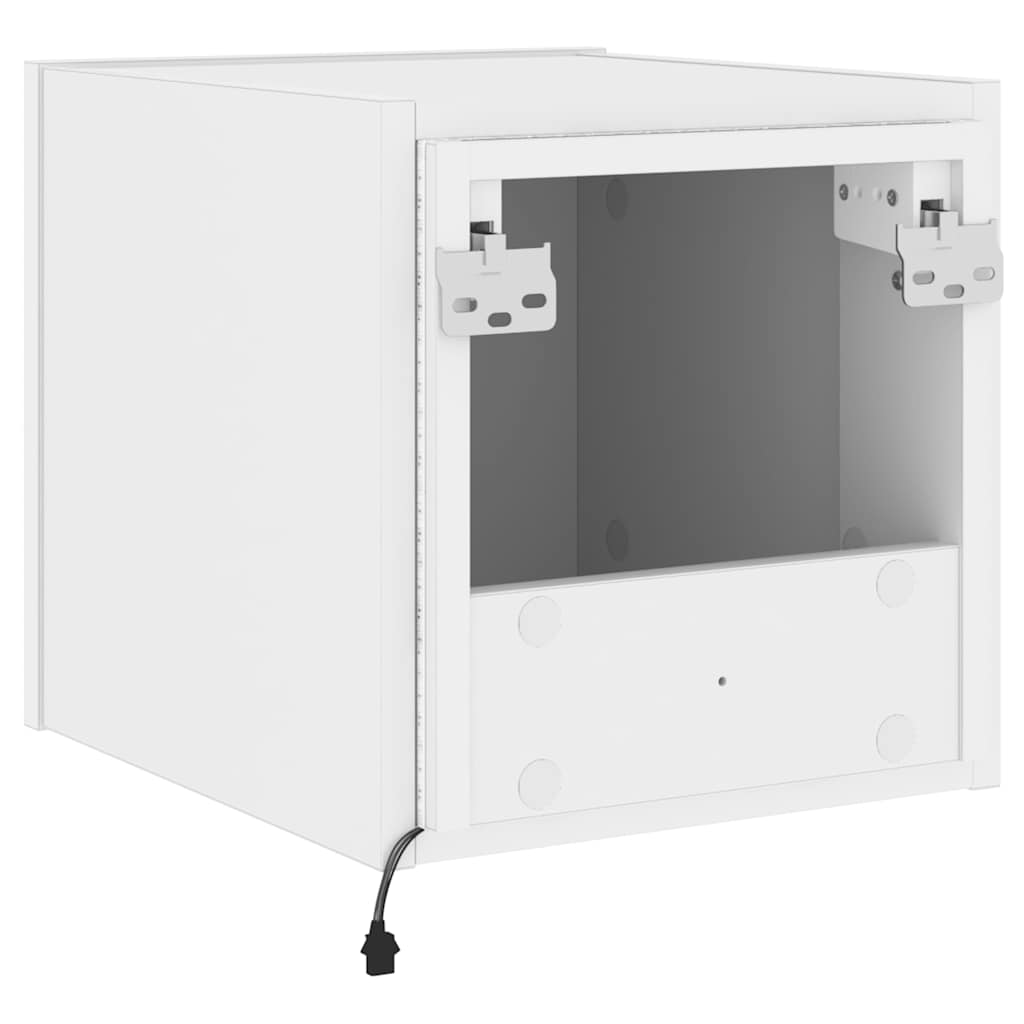 Mobili TV a Parete con Luci LED 2pz Bianchi 30,5x35x30 cm | homemem39