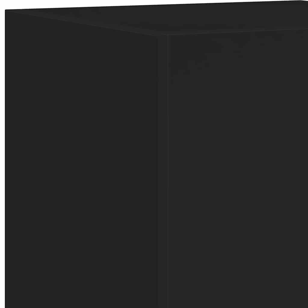 Mobile TV a Parete con Luci LED Nero 30,5x35x70 cm
