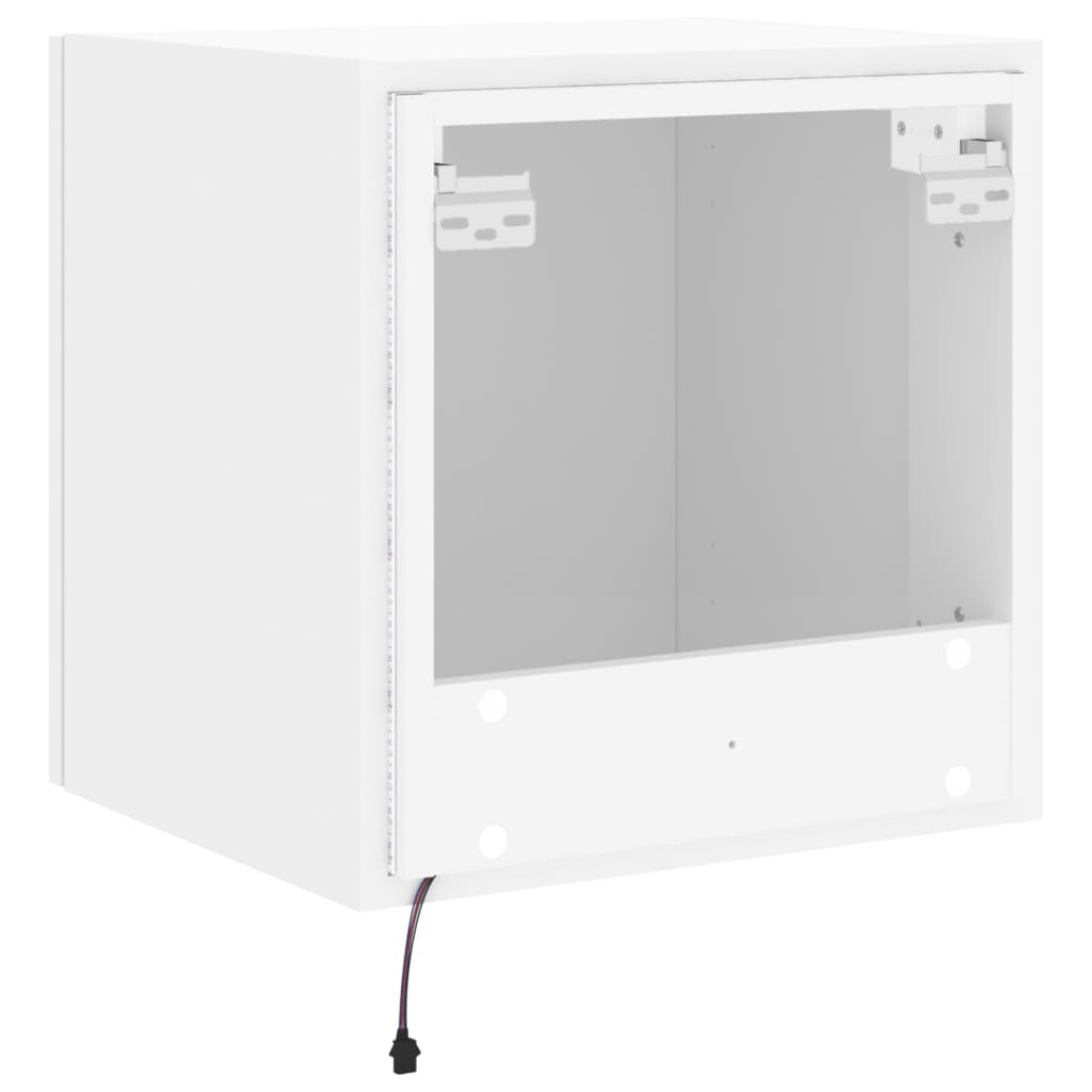 Mobile TV a Parete con Luci LED Bianco 40,5x35x40 cm | homemem39