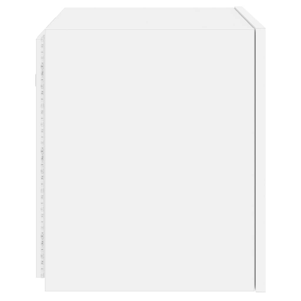 Mobili TV a Parete con Luci LED 2pz Bianchi 40,5x35x40 cm | homemem39