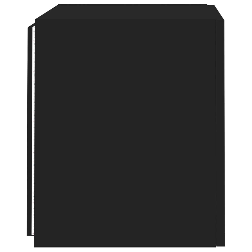 Mobili TV a Parete con Luci LED 2pz Neri 40,5x35x40 cm | homemem39