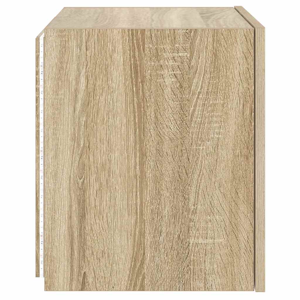 Mobili TV a Parete con Luci LED 2pz Rovere Sonoma 40,5x35x40 cm | homemem39