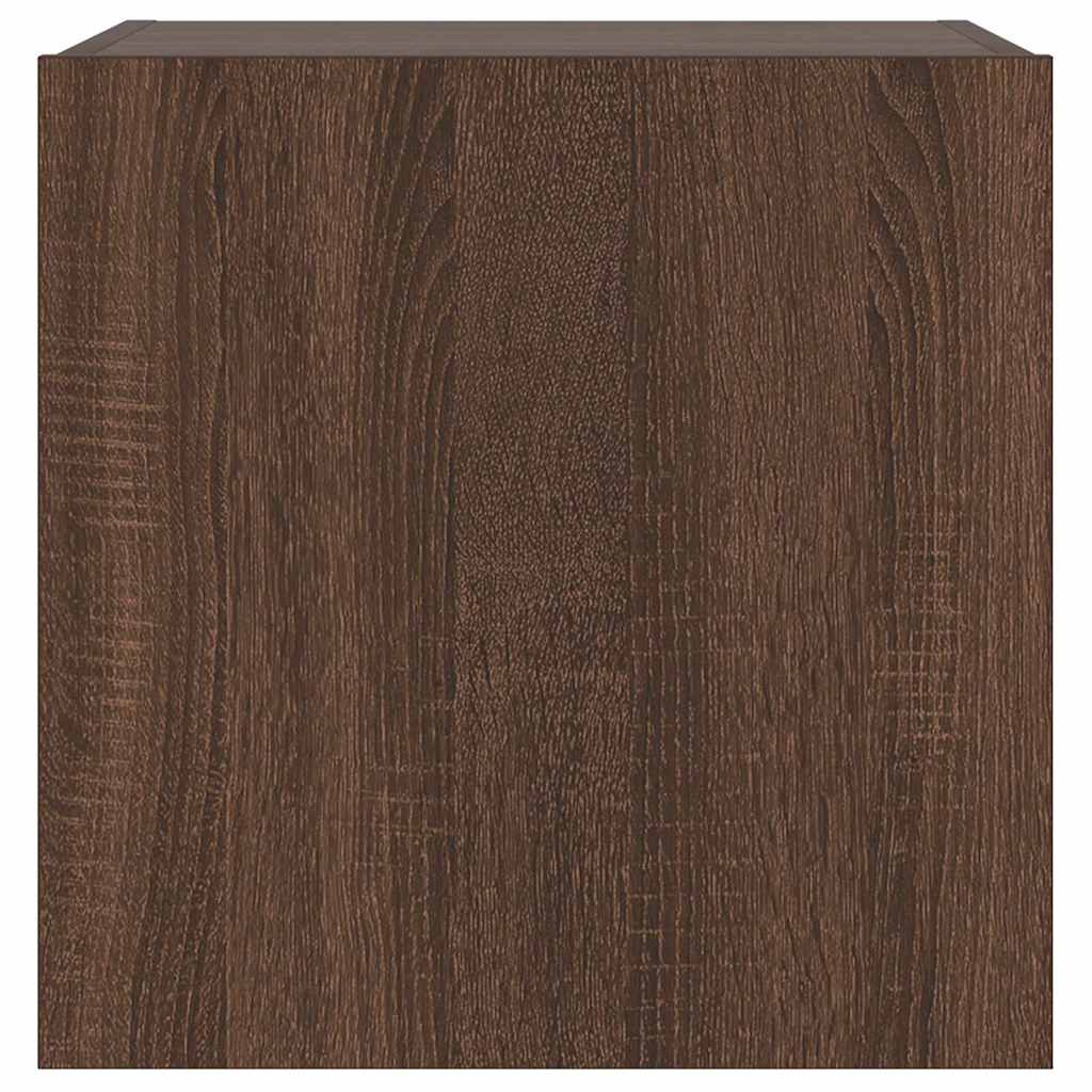 Mobili TV a Parete con Luci LED 2pz Rovere Marrone 40,5x35x40cm | homemem39