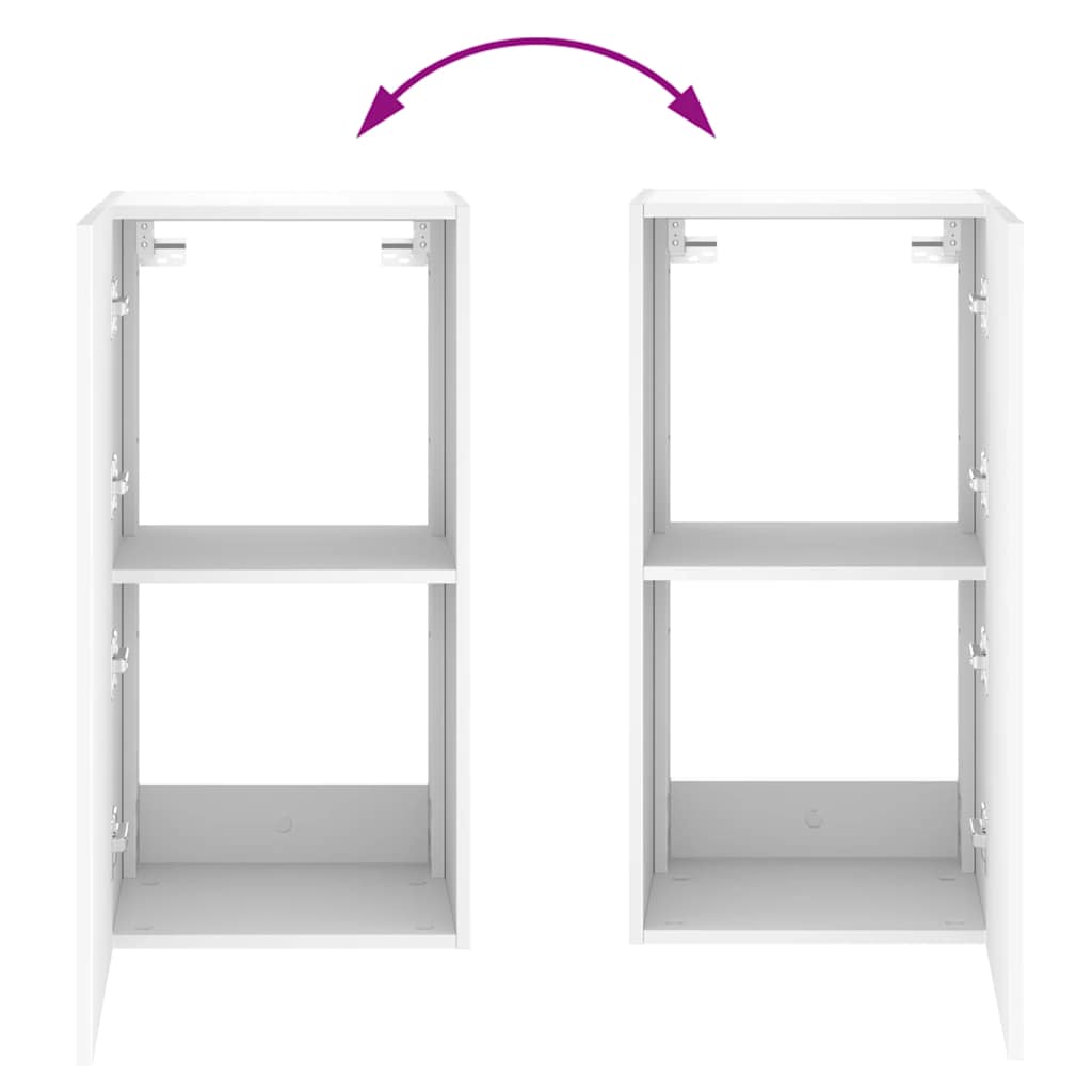 Mobile TV a Parete con Luci LED Bianco 40,5x35x80 cm | homemem39