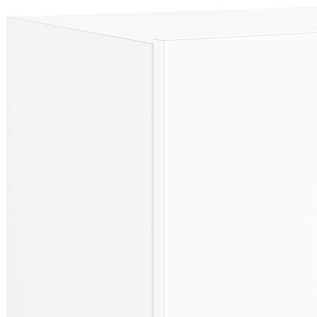 Mobili TV a Parete con Luci LED 2pz Bianchi 80x35x31 cm | homemem39