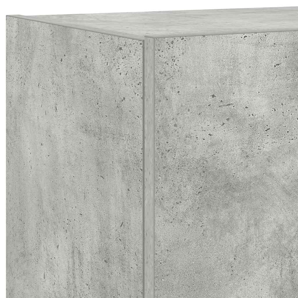 Mobile TV a Parete con Luci LED Grigio Cemento 80x35x31 cm