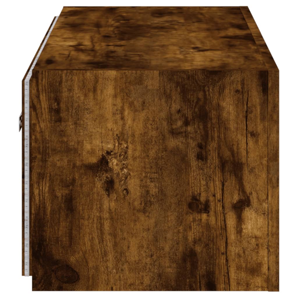 Mobile TV a Parete con Luci LED Rovere Fumo 100x35x31 cm | homemem39