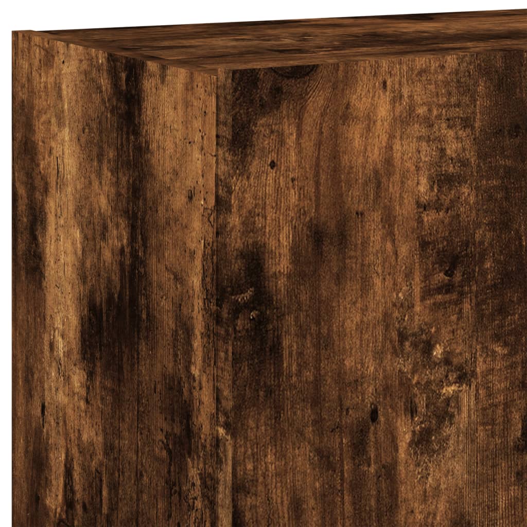 Mobili TV a Parete con Luci LED 2pz Rovere Fumo 60x35x41 cm | homemem39