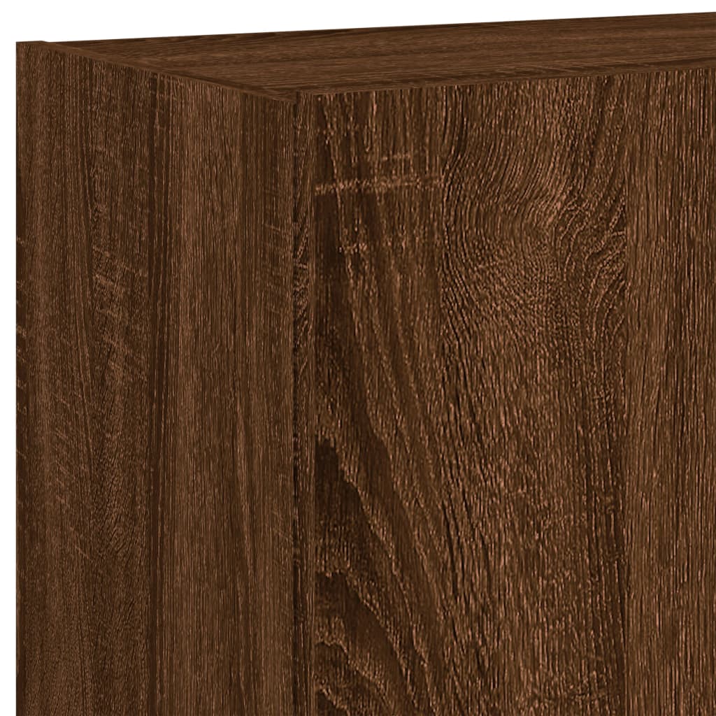 Mobili TV a Parete con Luci LED 2pz Rovere Marrone 60x35x41 cm | homemem39