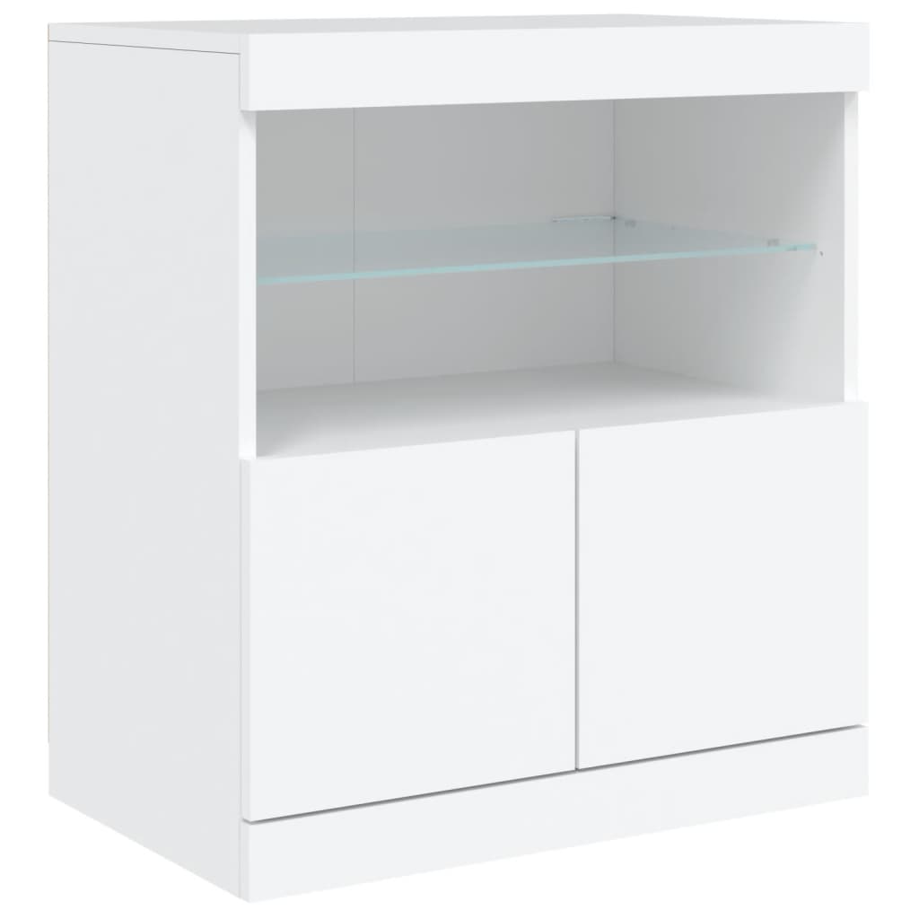 Credenza con Luci LED Bianca 181,5x37x67 cm - homemem39