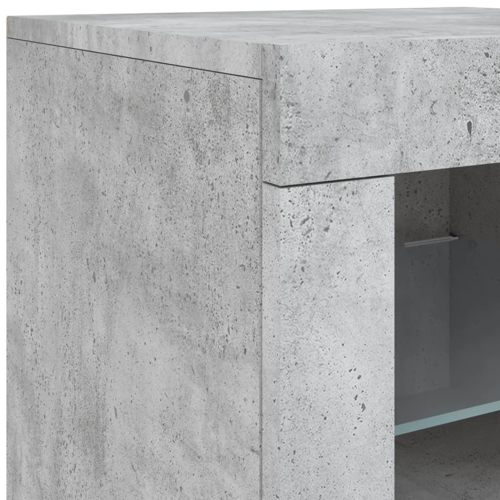 Credenza con Luci LED Grigio Cemento 283x37x67 cm - homemem39