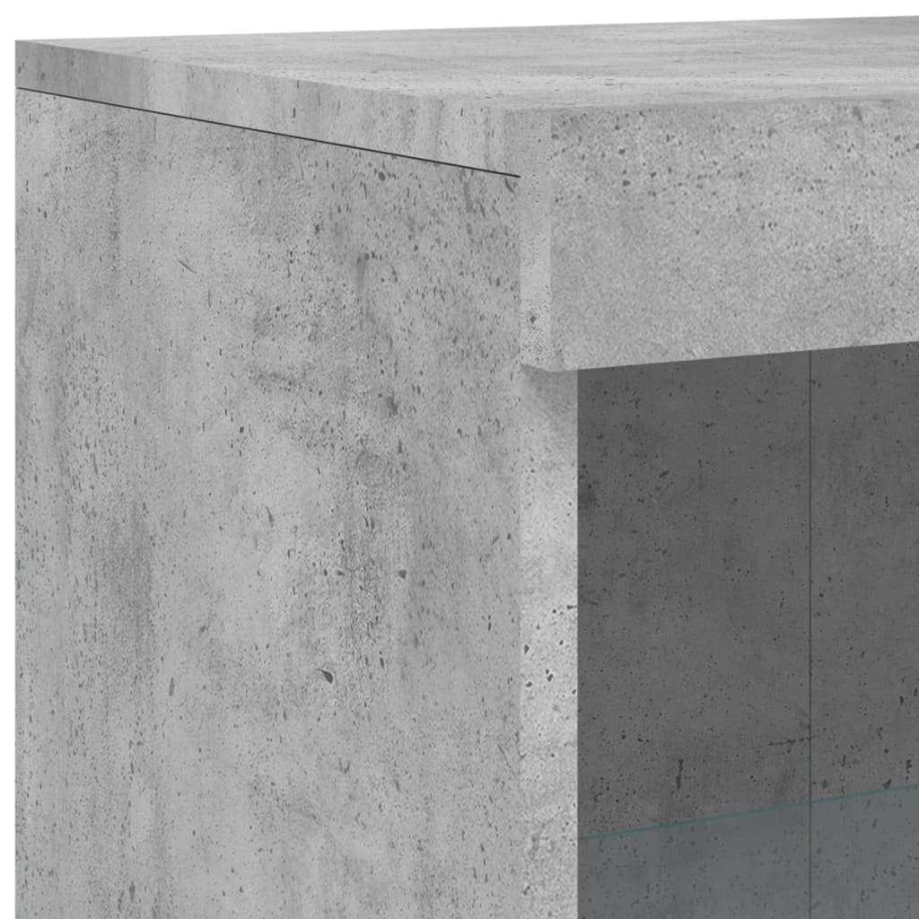 Credenza con Luci LED Grigio Cemento 162x37x100 cm - homemem39