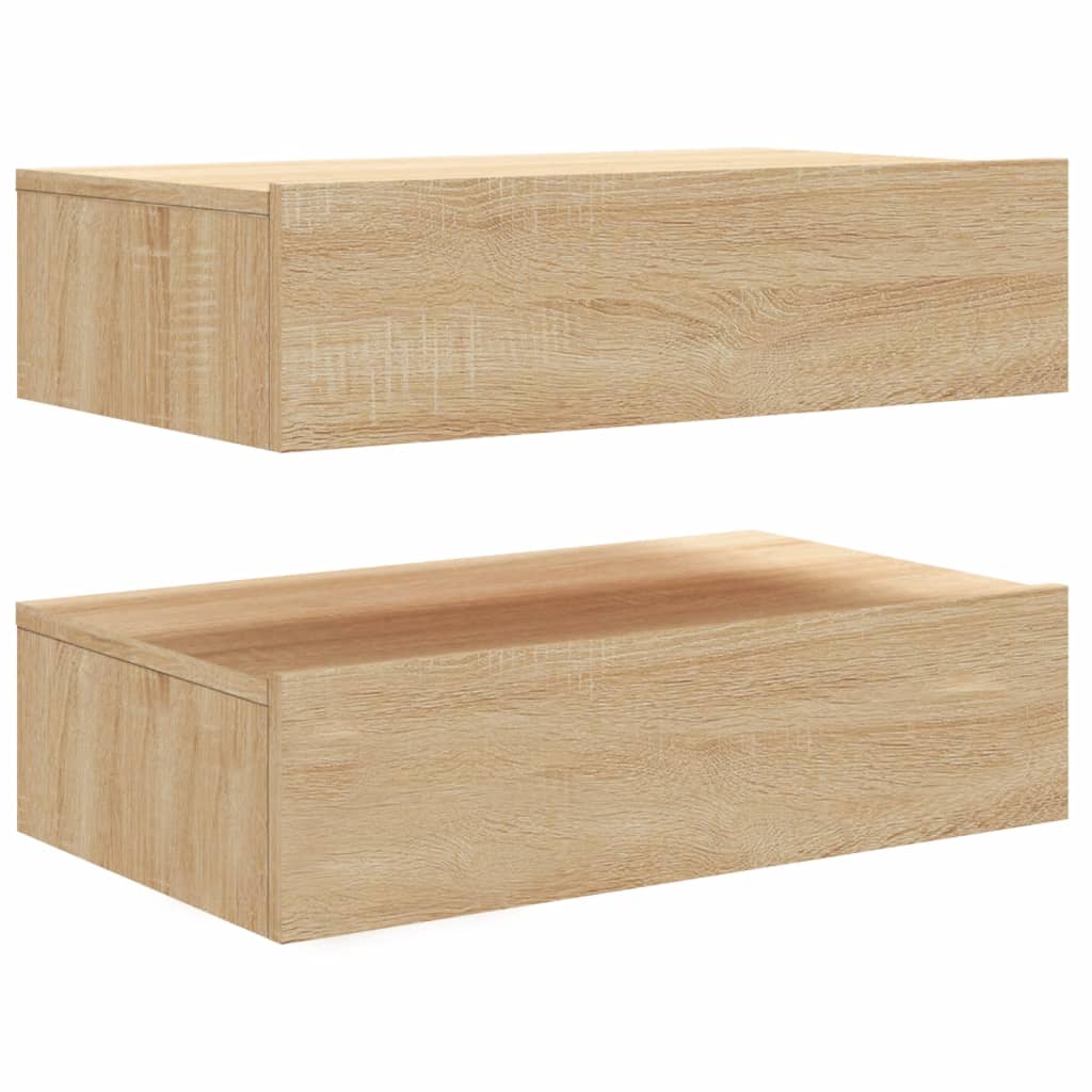 Mobili Porta TV con Luci LED 2pz Rovere Sonoma 60x35x15,5 cm | homemem39