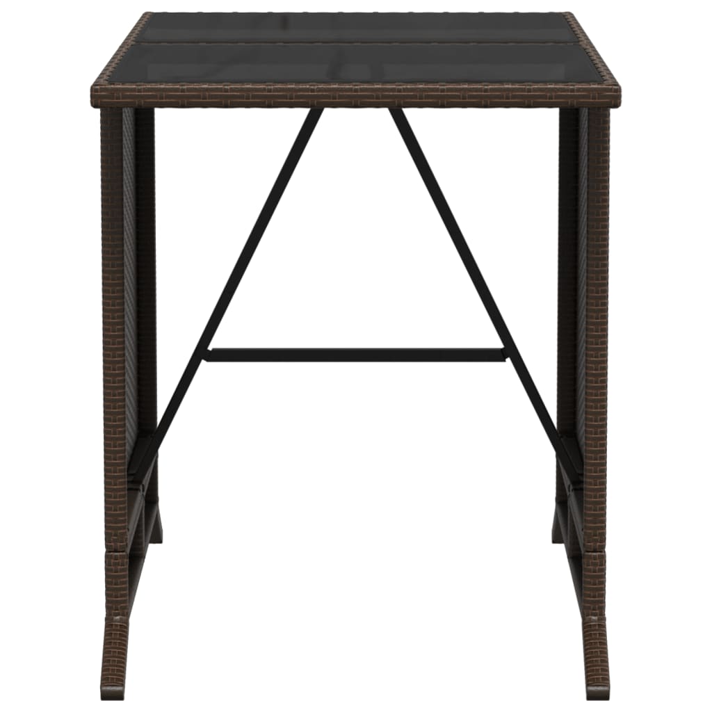 Set Bistrò 3 pz con Cuscini Marrone in Polyrattan - homemem39