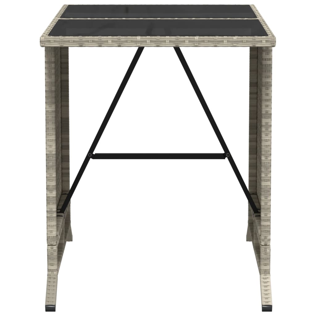 Set da Bistrò 3 pz con Cuscini Grigio Chiaro in Polyrattan - homemem39