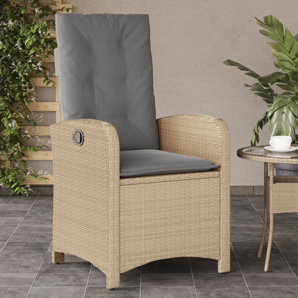 Sedie Reclinabili Giardino 2pz Cuscini Beige Misto Polyrattan | homemem39