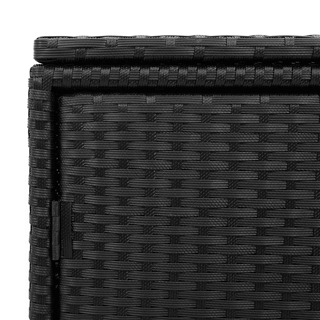 Armadietto Portaoggetti Giardino Nero 110x55x60,5cm Polyrattan - homemem39