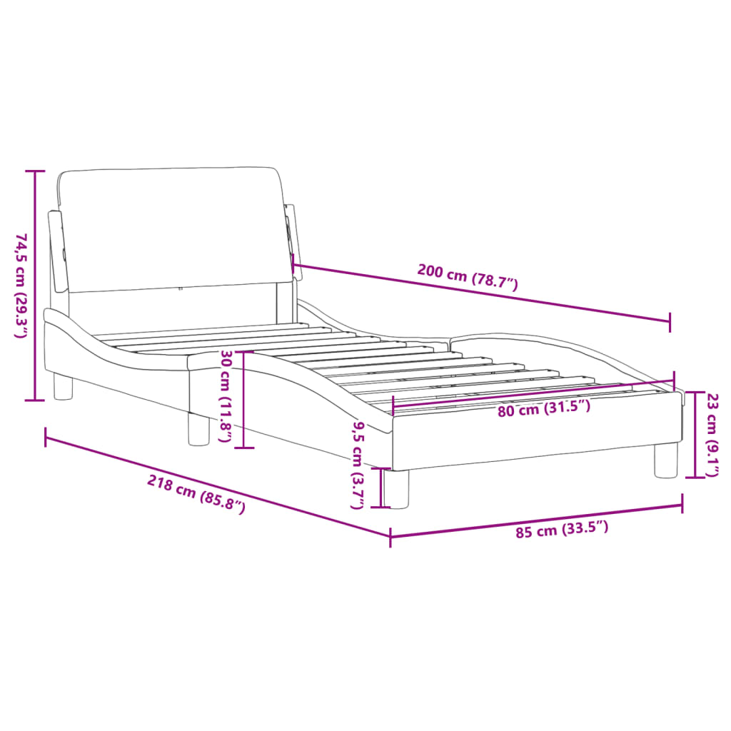 Giroletto con Testiera Dover Blu 80x200 cm Tessuto | homemem39
