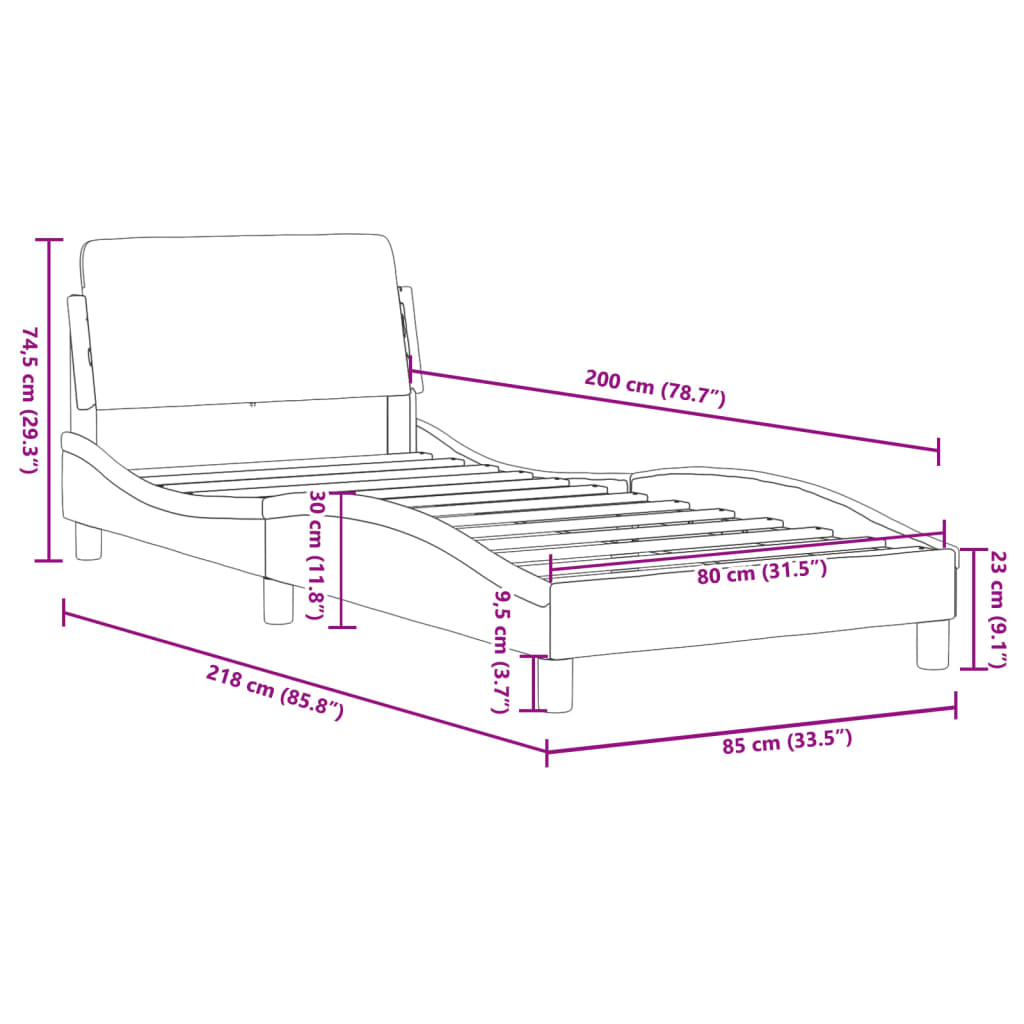 Giroletto Dover Nero 80x200 cm in Similpelle | homemem39